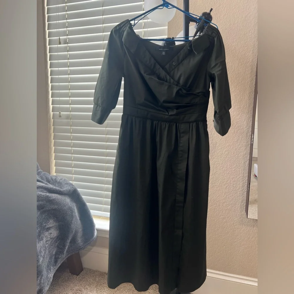 WHBM Open Neck Poplin Midi Dress size 4 - Picture 5 of 8